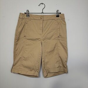 Chico’s Bermuda Shorts Size 00 (US 0/XS) Khaki Stretch Utility Casual